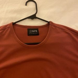 Cuts Clothing red curved t shirt